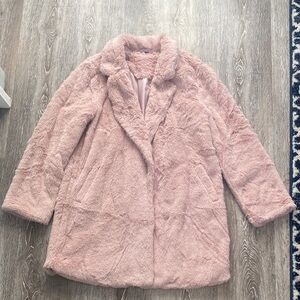Pink Faux Fur Women's Coat